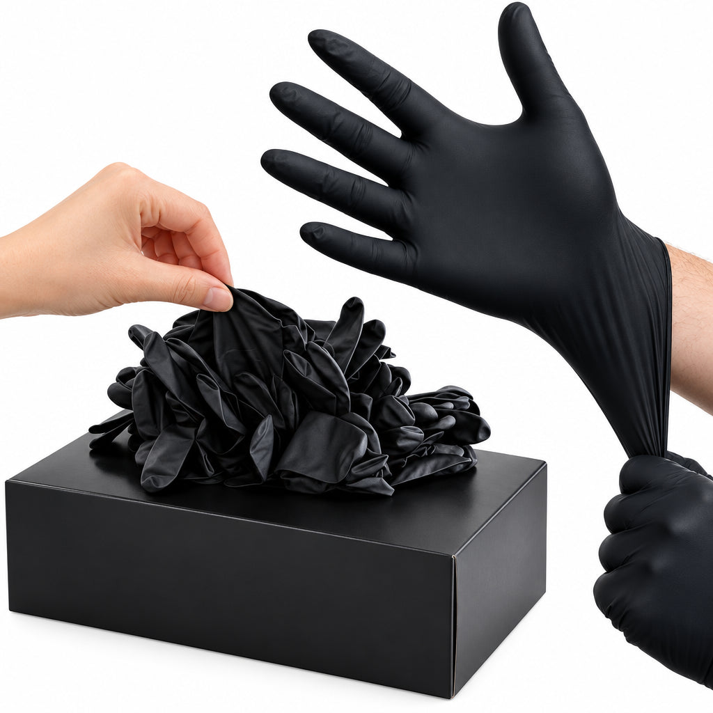 Guantes de nitrilo negros – Sin látex