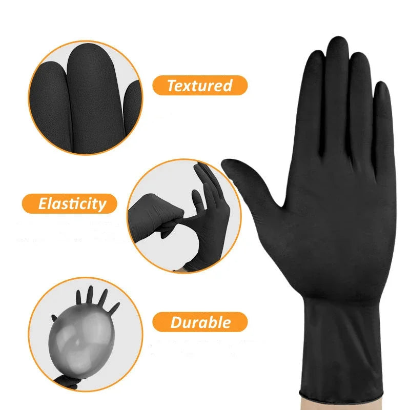 Guantes de nitrilo negros – Sin látex